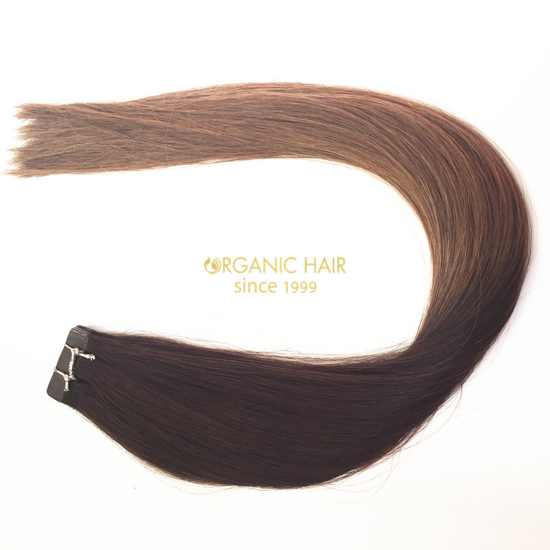 Ombre hair tape in remy real human hair extensions